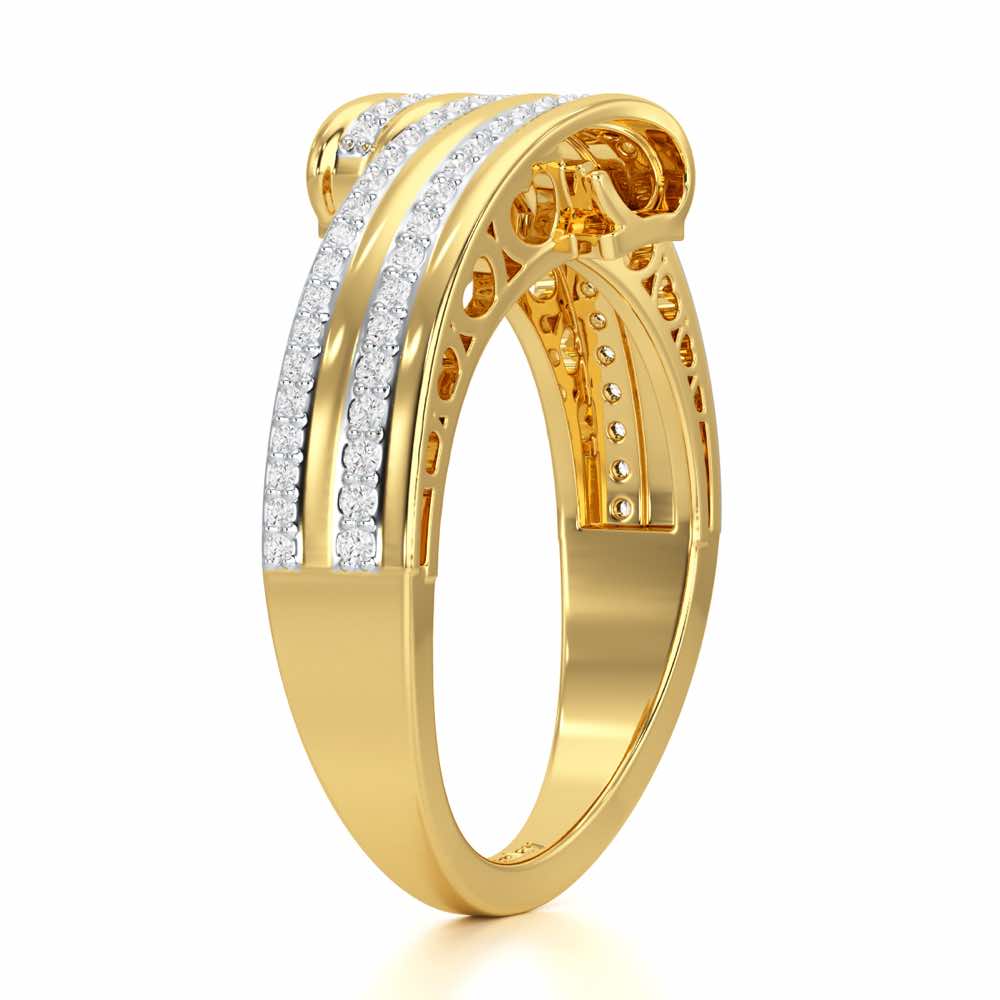 Cosmic Charm Silver Ring - Yellow Gold - Image 3