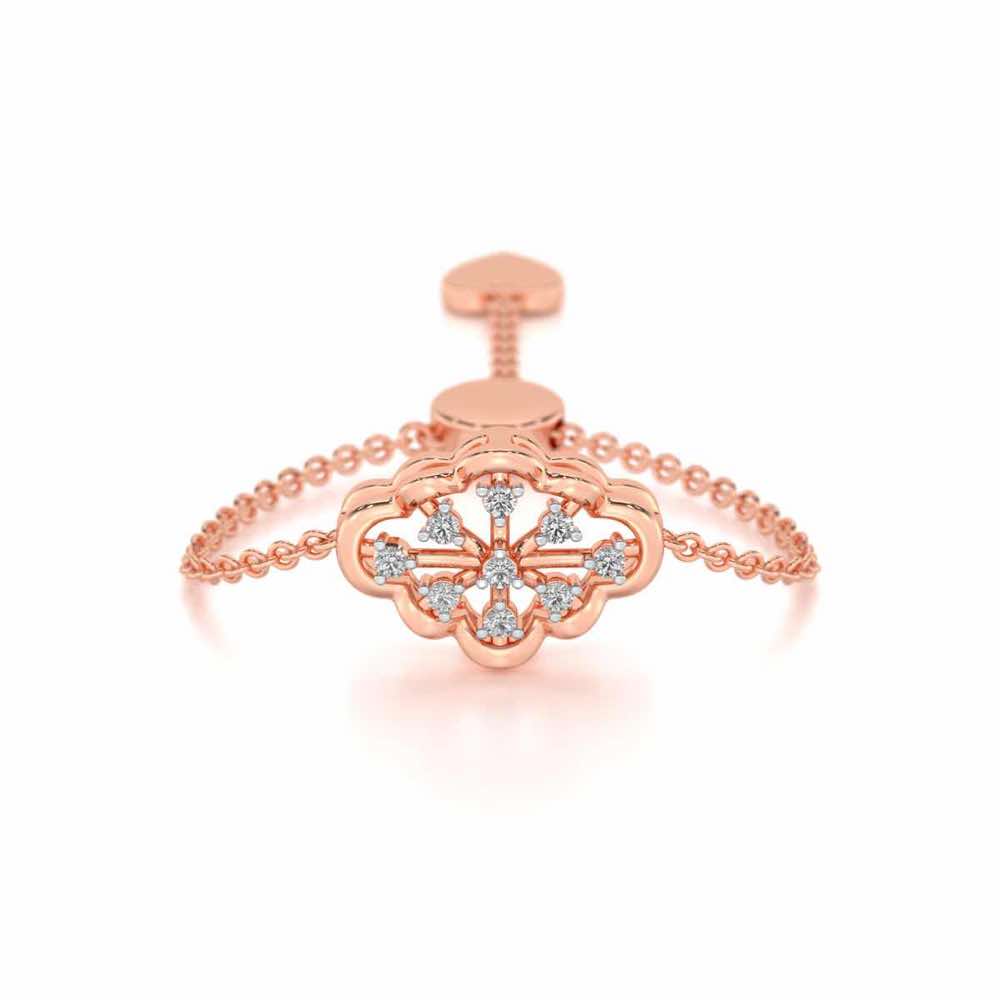 Cosmos Adjustable Silver Ring - Rose Gold - Image 1
