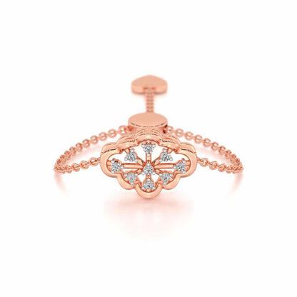 Cosmos Adjustable Silver Ring - Rose Gold - Image 1