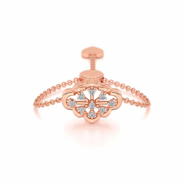 Cosmos Adjustable Silver Ring - Rose Gold - Image 1