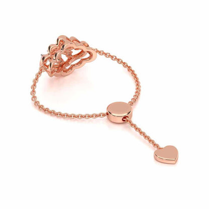 Cosmos Adjustable Silver Ring - Rose Gold - Image 4