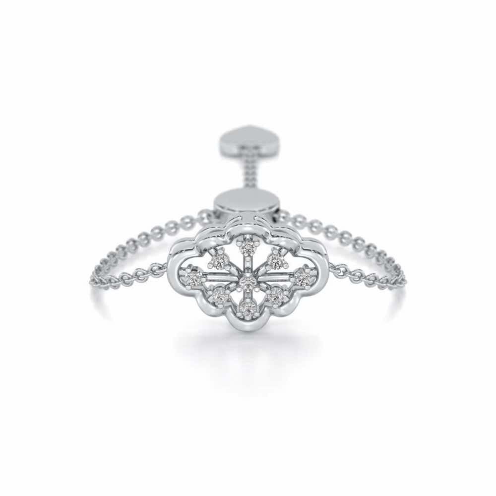 Cosmos Adjustable Silver Ring - White Gold - Image 1