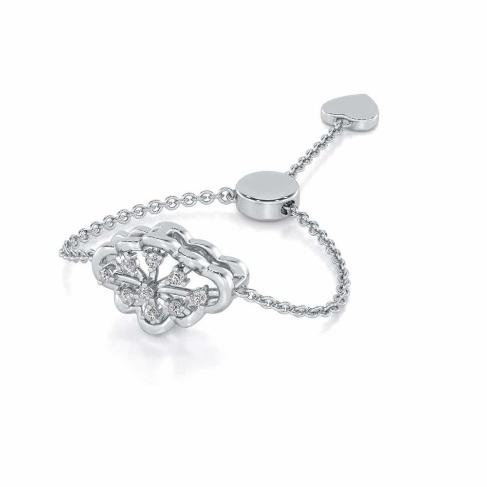 Cosmos Adjustable Silver Ring - White Gold - Image 2
