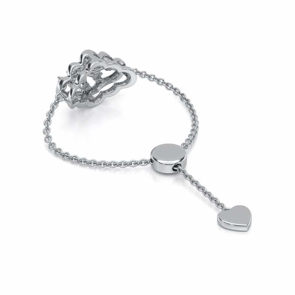 Cosmos Adjustable Silver Ring - White Gold - Image 4