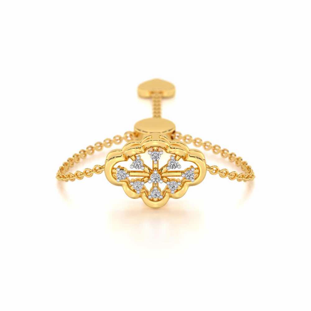 Cosmos Adjustable Silver Ring - Yellow Gold - Image 1