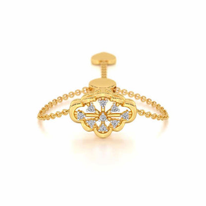 Cosmos Adjustable Silver Ring - Yellow Gold - Image 1