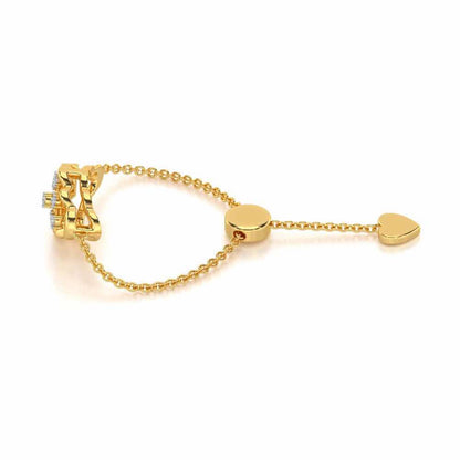 Cosmos Adjustable Silver Ring - Yellow Gold - Image 3