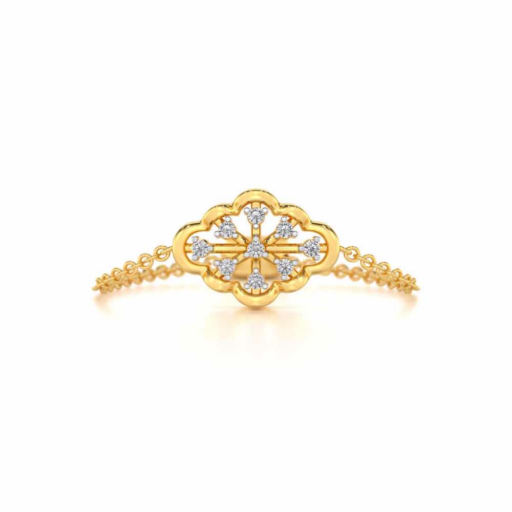 Cosmos Adjustable Silver Ring - Yellow Gold - Image 5