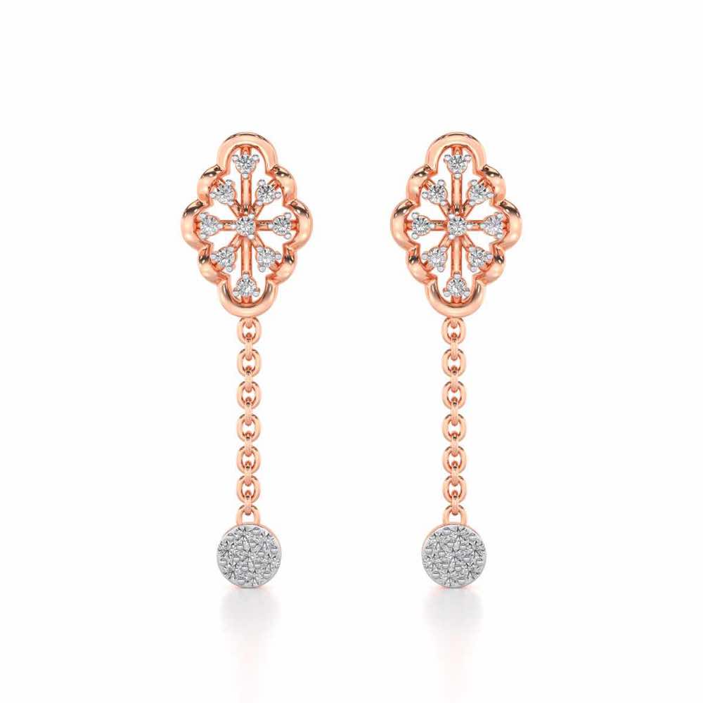 Cosmos Silver Earrings - Rose Gold - Image 1