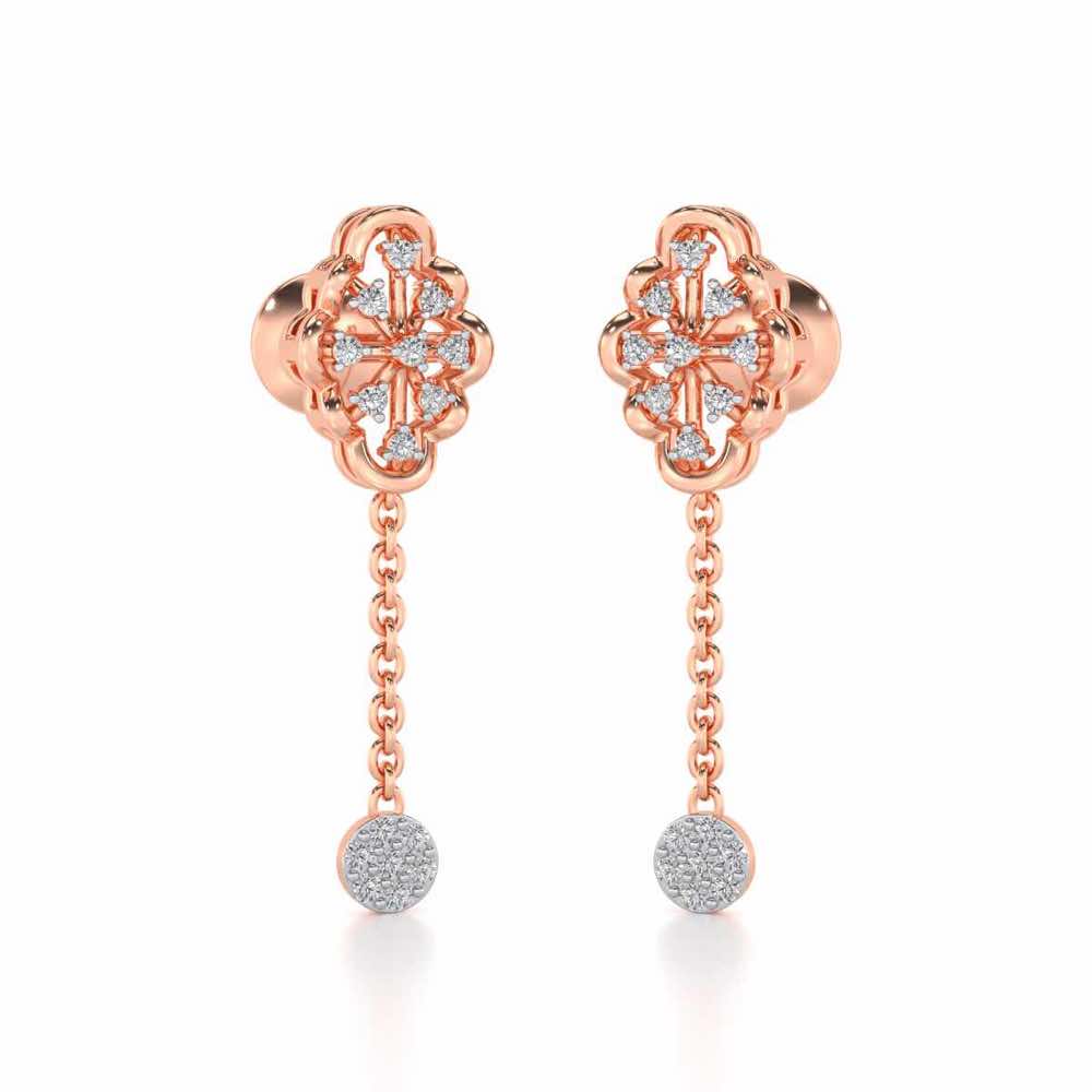 Cosmos Silver Earrings - Rose Gold - Image 2