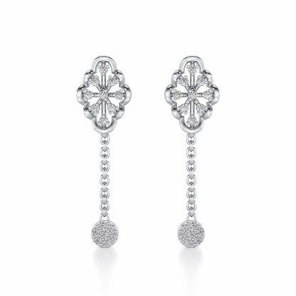 Cosmos Silver Earrings - White Gold - Image 1