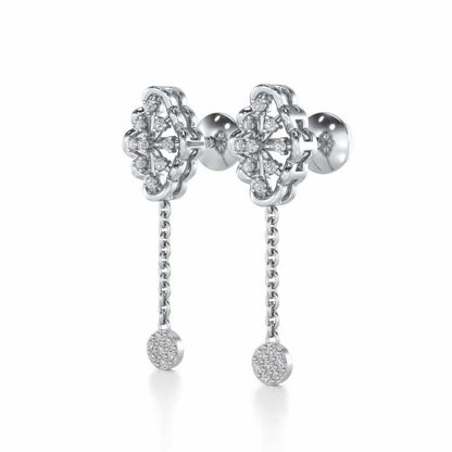 Cosmos Silver Earrings - White Gold - Image 3