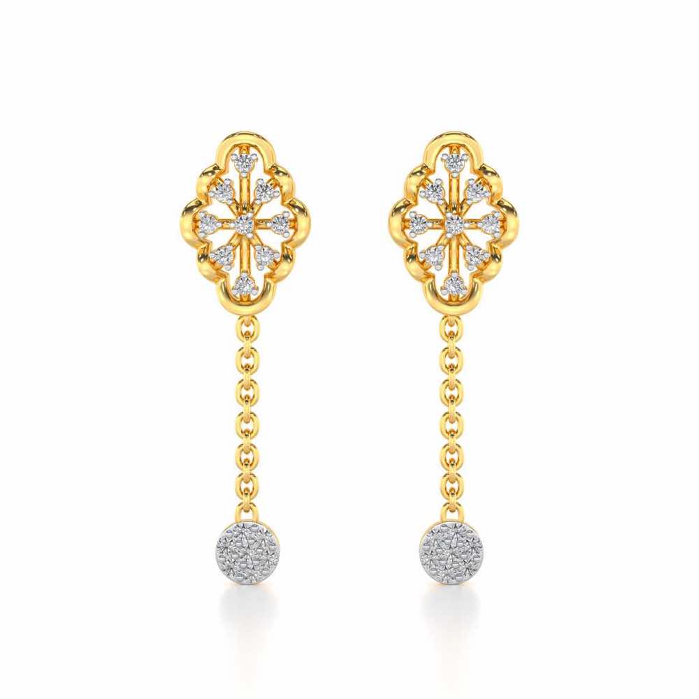 Cosmos Silver Earrings - Yellow Gold - Image 1