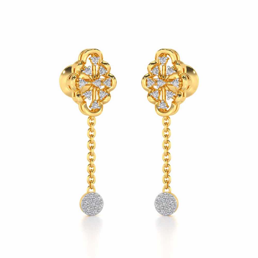 Cosmos Silver Earrings - Yellow Gold - Image 2