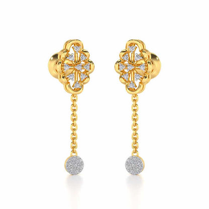 Cosmos Silver Earrings - Yellow Gold - Image 2