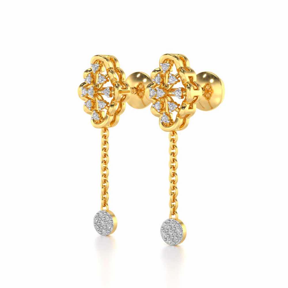 Cosmos Silver Earrings - Yellow Gold - Image 3