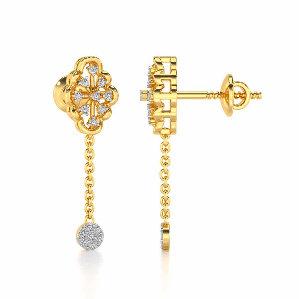 Cosmos Silver Earrings - Yellow Gold - Image 4