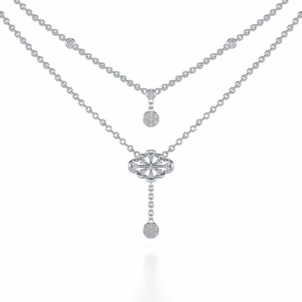 Cosmos Silver Necklace - White Gold - Image 1
