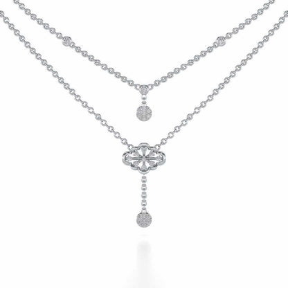 Cosmos Silver Necklace - White Gold - Image 1
