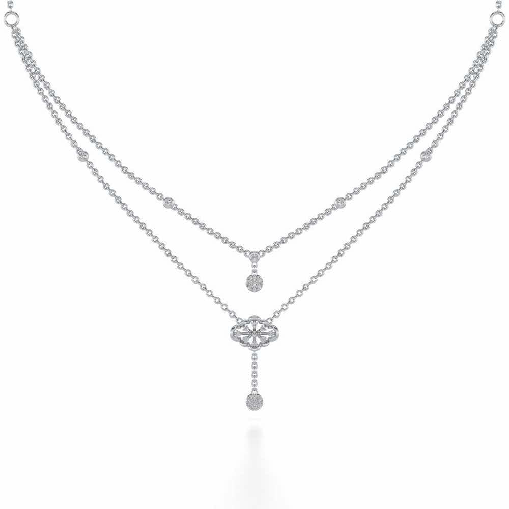 Cosmos Silver Necklace - White Gold - Image 2