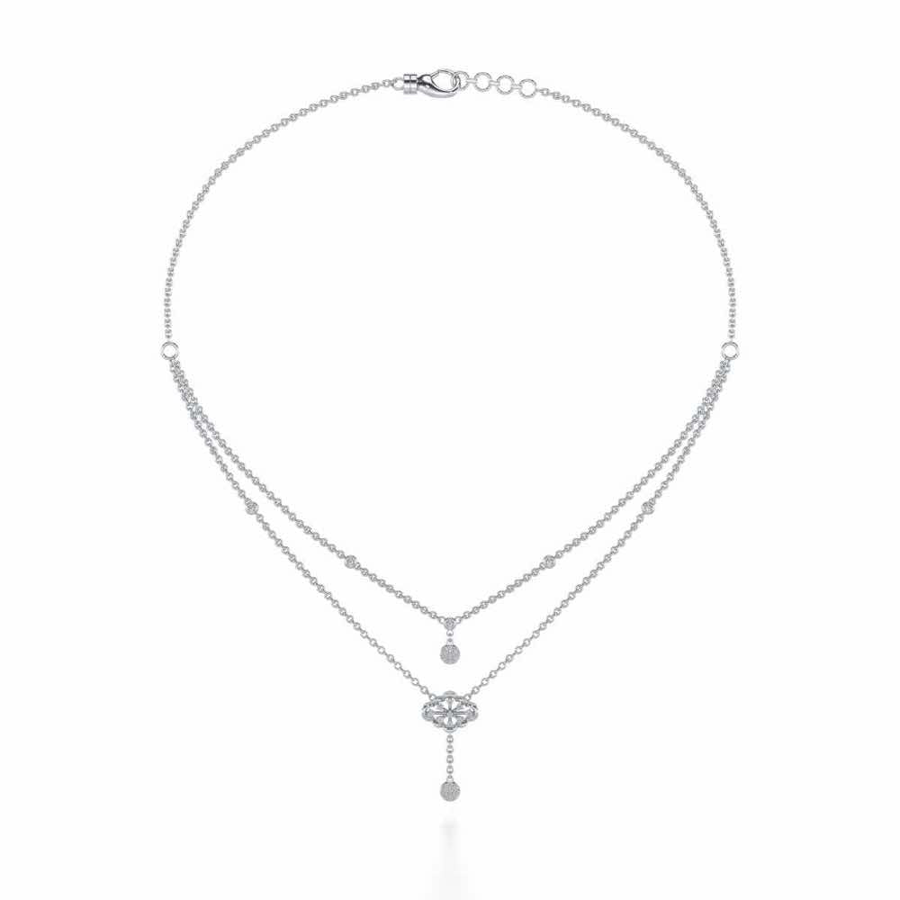 Cosmos Silver Necklace - White Gold - Image 3
