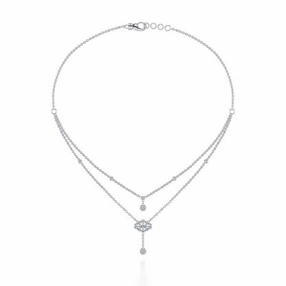Cosmos Silver Necklace - White Gold - Image 3