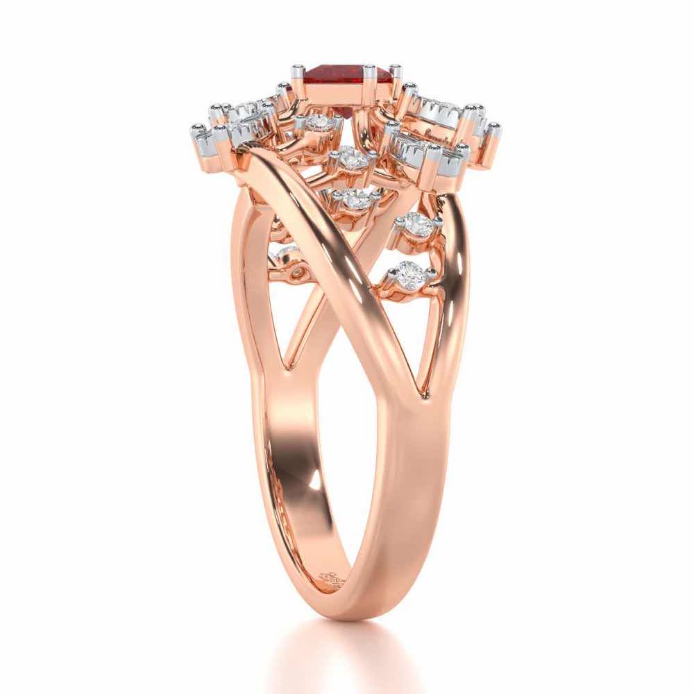 Coupe Shine Silver Ring - Rose Gold - Image 3