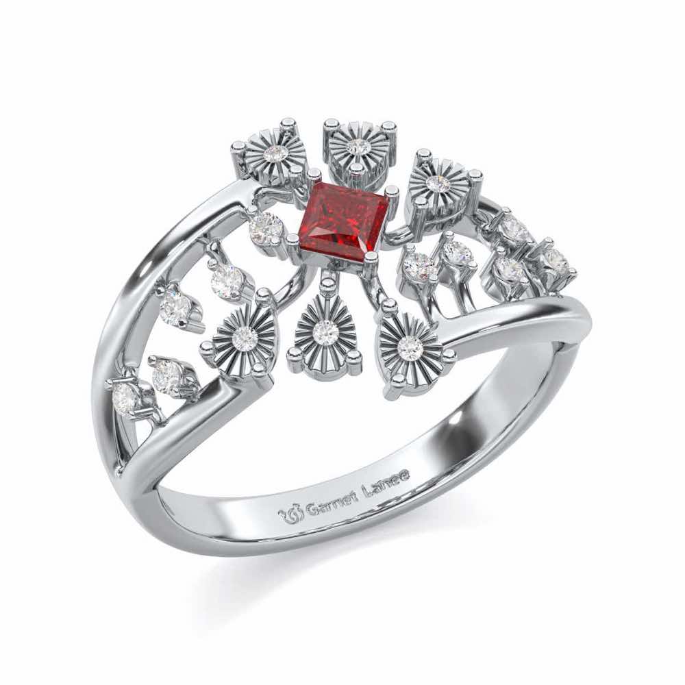 Coupe Shine Silver Ring - White Gold - Image 1