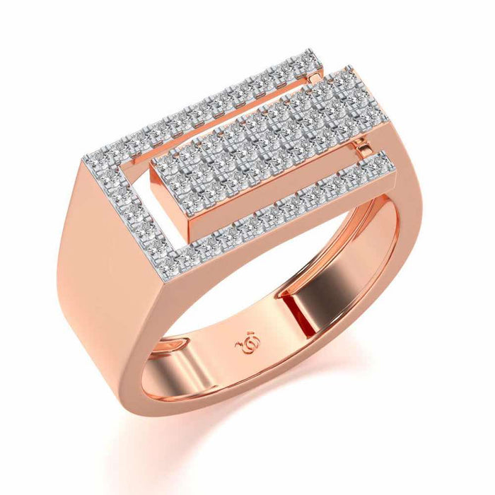 Crepuscule Silver Ring For Men - Rose Gold - Image 1