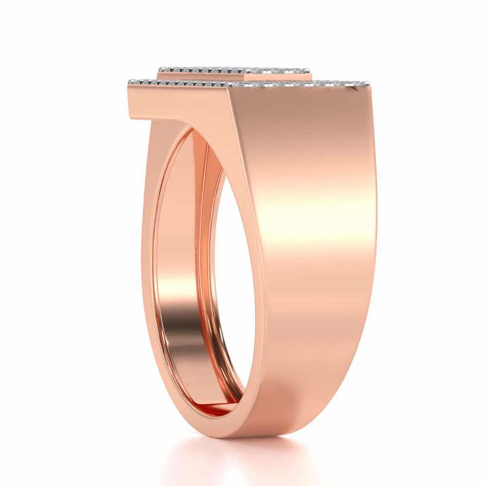 Crepuscule Silver Ring For Men - Rose Gold - Image 3
