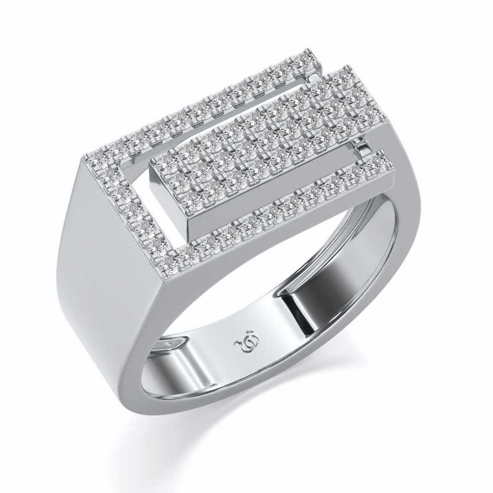 Crepuscule Silver Ring For Men - White Gold - Image 1