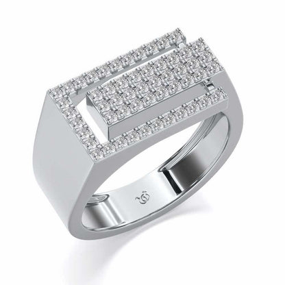 Crepuscule Silver Ring For Men - White Gold - Image 1