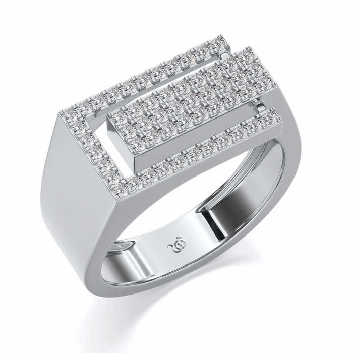 Crepuscule Silver Ring For Men - White Gold - Image 1