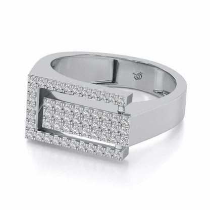 Crepuscule Silver Ring For Men - White Gold - Image 2