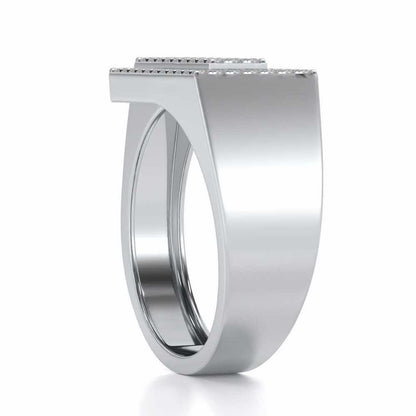 Crepuscule Silver Ring For Men - White Gold - Image 3