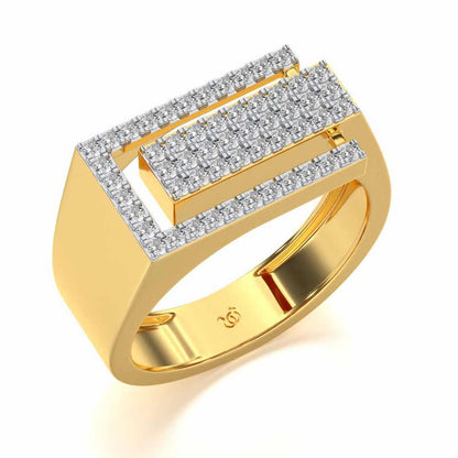 Crepuscule Silver Ring For Men - Yellow Gold - Image 1