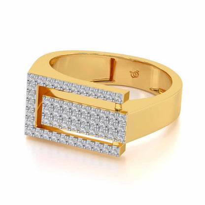 Crepuscule Silver Ring For Men - Yellow Gold - Image 2