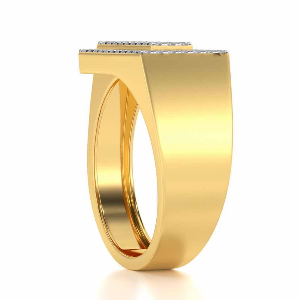 Crepuscule Silver Ring For Men - Yellow Gold - Image 3