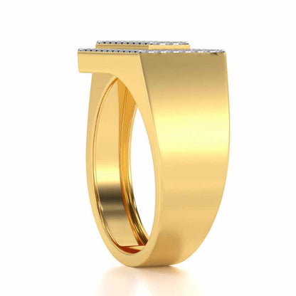 Crepuscule Silver Ring For Men - Yellow Gold - Image 3