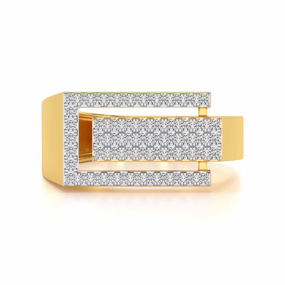 Crepuscule Silver Ring For Men - Yellow Gold - Image 4