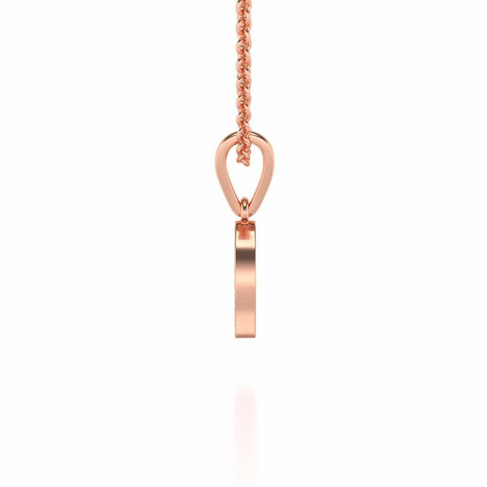 Crescent Heart Silver Pendant - Rose Gold - Image 3