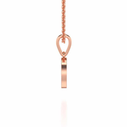Crescent Heart Silver Pendant - Rose Gold - Image 3