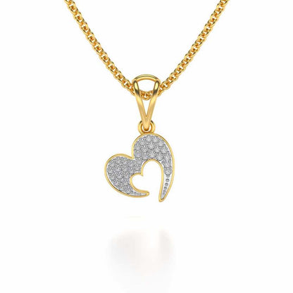 Crescent Heart Silver Pendant - Yellow Gold - Image 1