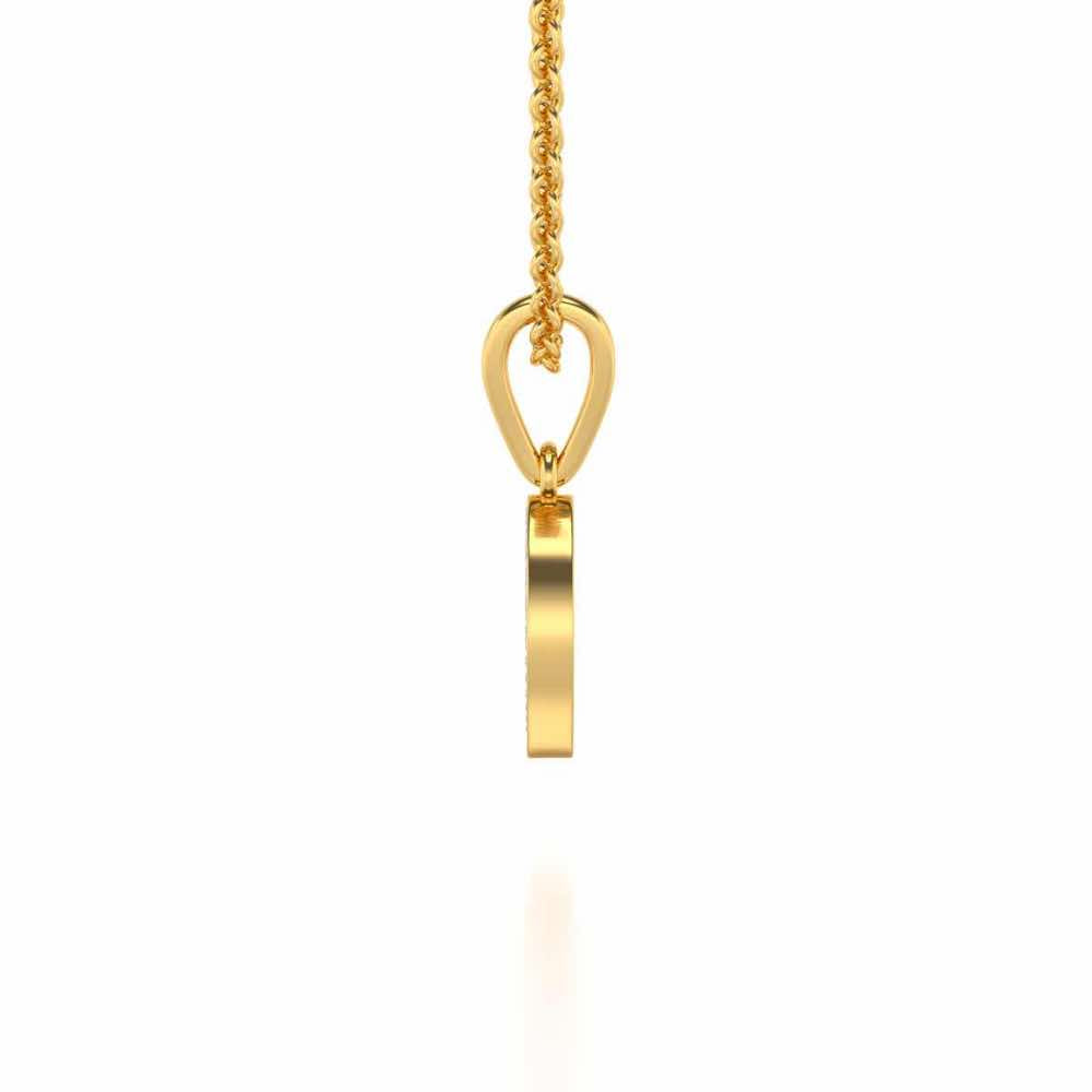 Crescent Heart Silver Pendant - Yellow Gold - Image 3