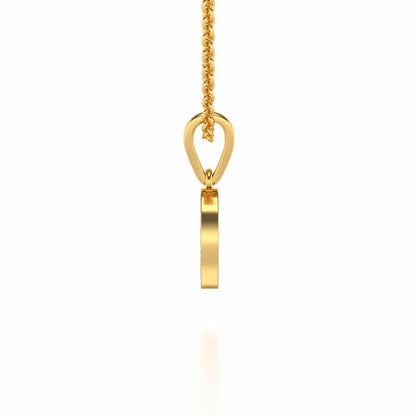 Crescent Heart Silver Pendant - Yellow Gold - Image 3