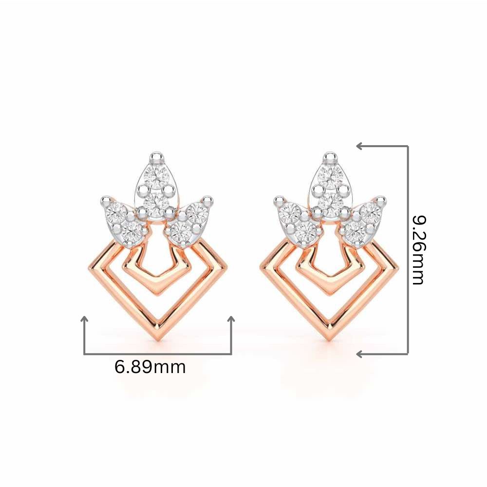 Crescent Shine Silver Earrings - Rose Gold - Image 2