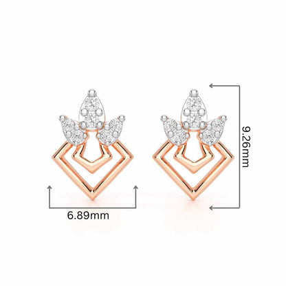 Crescent Shine Silver Earrings - Rose Gold - Image 2