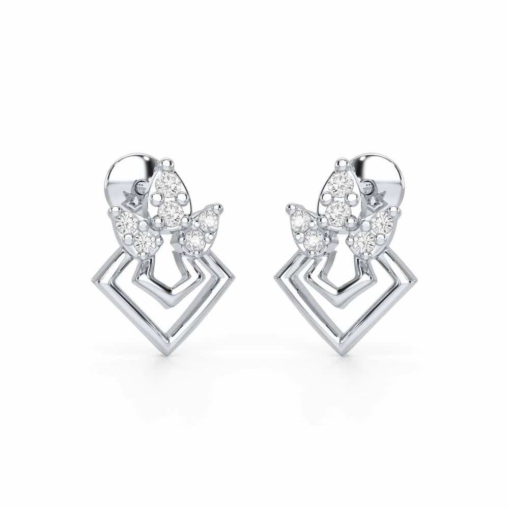 Crescent Shine Silver Earrings - White Gold - Image 1