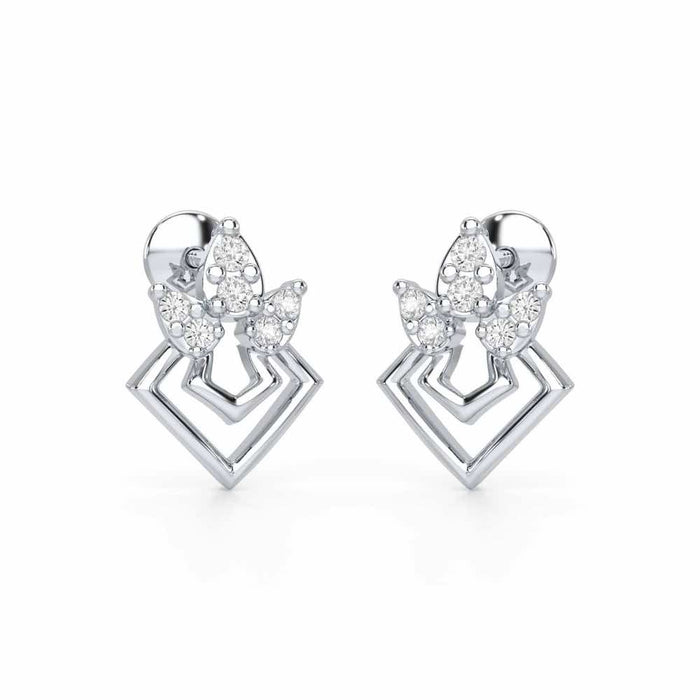 Crescent Shine Silver Earrings - White Gold - Image 1