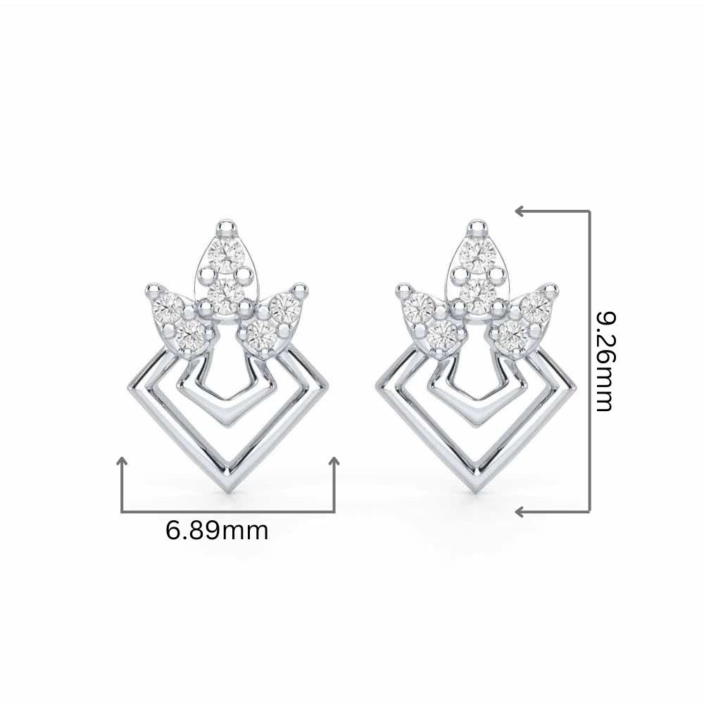 Crescent Shine Silver Earrings - White Gold - Image 2